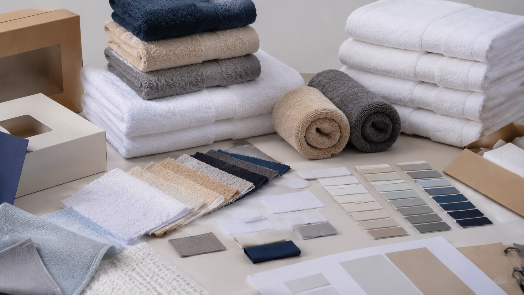 Custom towel samples and packaging for logo towel sampling guide