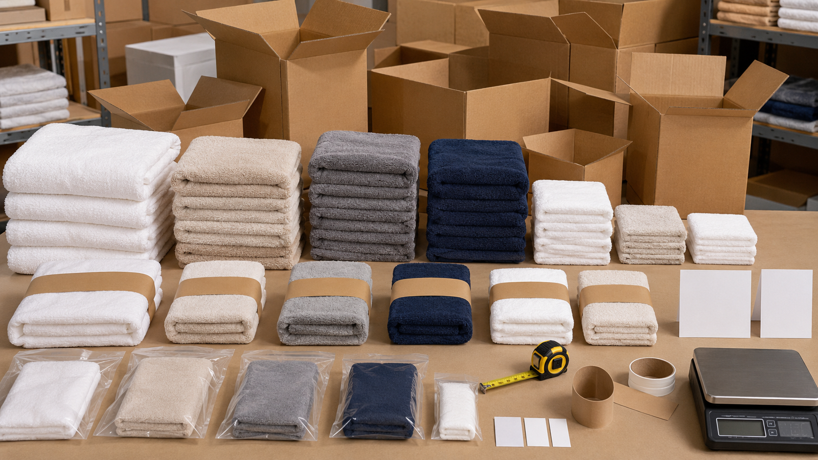 Towel packing and carton volume planning visual for wholesale towel pricing factors
